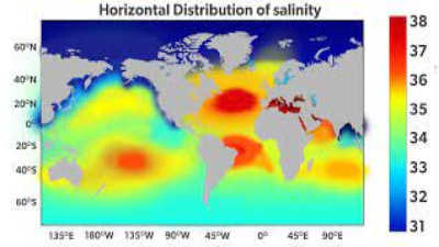 Horizontal Distribution of Salinity of Water