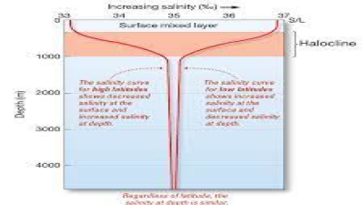 Vertical Distribution of Salinity of Water