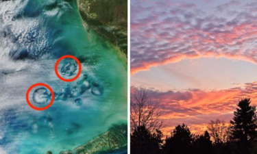 NASA Reveals Stunning Images of Rare Cavum Clouds from Space