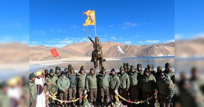 Indian Army Unveils Shivaji Statue at Pangong Lake